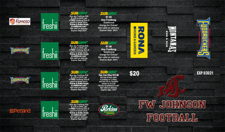FW Johnson Football Discount Card - Momentum Fundraising